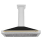 ZLINE Autograph Edition 48 in. Stainless Steel Range Hood with Black Matte Shell and Accent Handle (KB4STZ-BLM48) front, under.
