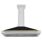 ZLINE Autograph Edition 48 in. Stainless Steel Range Hood with Black Matte Shell and Accent Handle (KB4STZ-BLM48) front, under.