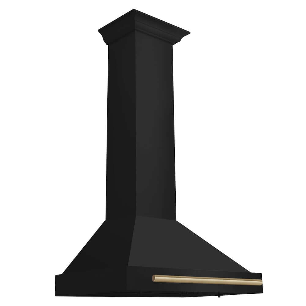 ZLINE Autograph Edition 30 in. Black Stainless Steel Wall Mount Range Hood with Accent Handle (BSKB4Z-30) main image.