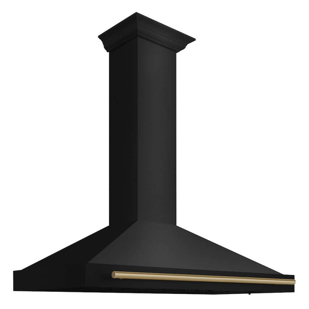 ZLINE 48 in. Autograph Edition Black Stainless Steel Wall Mount Range Hood With Accent Handle (BSKB4Z-48)