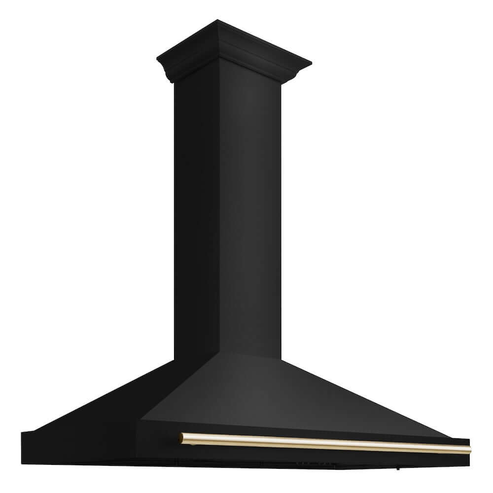 ZLINE 48 in. Autograph Edition Black Stainless Steel Wall Mount Range Hood With Accent Handle (BSKB4Z-48)