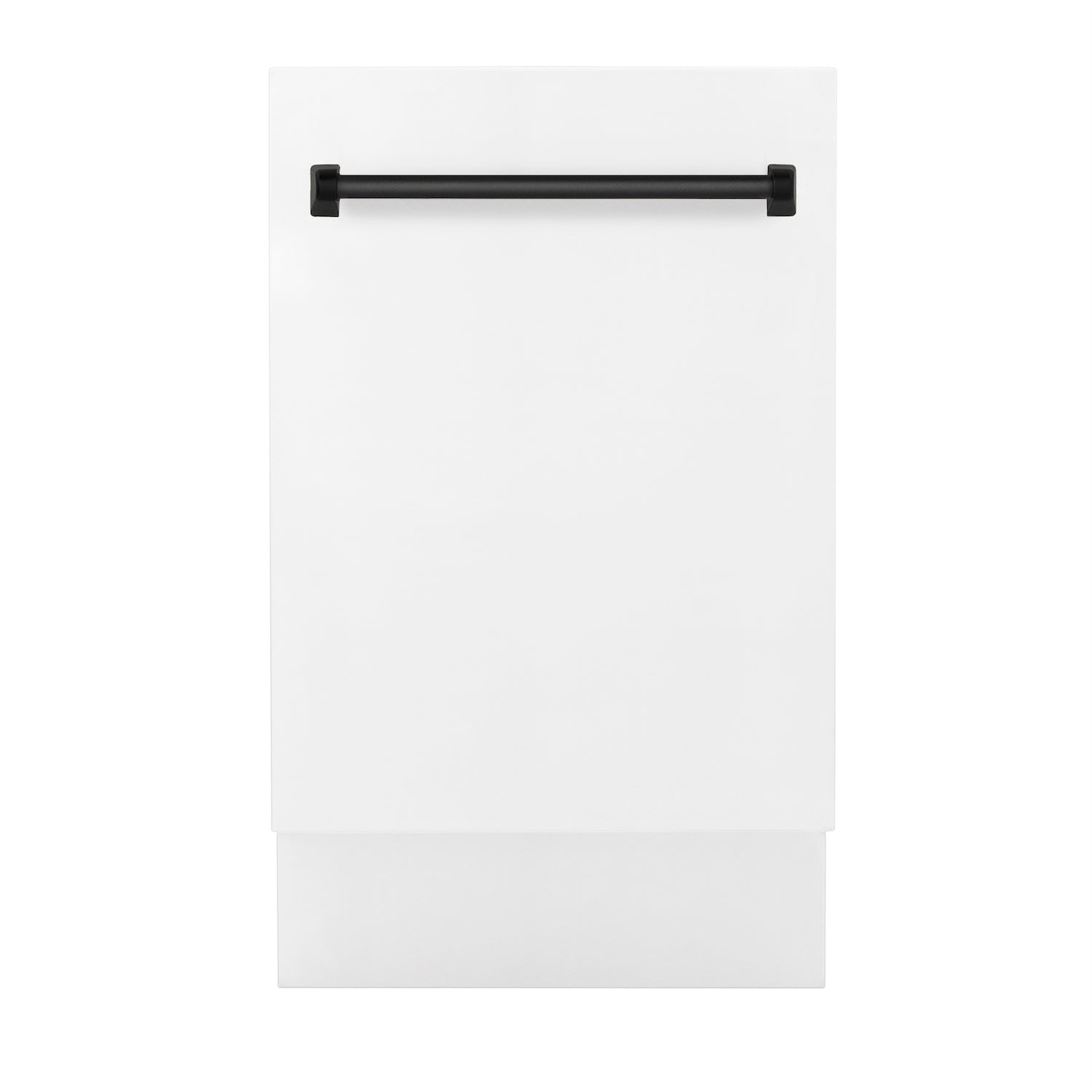 ZLINE Autograph Edition 18” Compact 3rd Rack Top Control Dishwasher in White Matte with Matte Black Accent Handle, 51dBa (DWVZ-WM-18-MB)