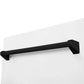 ZLINE Autograph Edition 18 in. Tallac Series 3rd Rack Top Control Built-In Dishwasher in White Matte with Matte Black Handle, 51dBa (DWVZ-WM-18-MB) close-up, Matte Black Autograph Edition handle on panel.