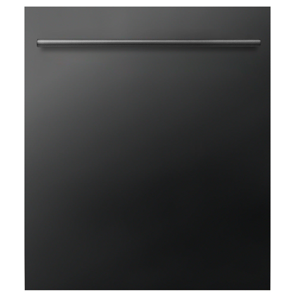ZLINE 48 in. Kitchen Package with Black Stainless Steel Dual Fuel Range, Range Hood, Microwave Drawer and Dishwasher(4KP-RABRH48-MWDW)