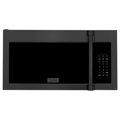 ZLINE 30 in. 1.5 cu. ft. Over-The-Range Convection Microwave Oven in Black Stainless Steel with Traditional Handle and Sensor Cooking, Open Box-Good Condition