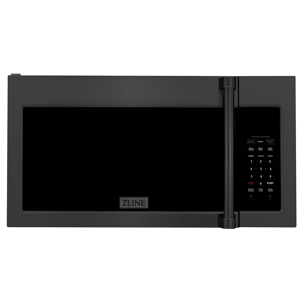 ZLINE Kitchen Package with Black Stainless Steel Refrigeration, 30 in. Dual Fuel Range and 30 in. Traditional Over the Range Microwave (3KPR-RABOTRH30)