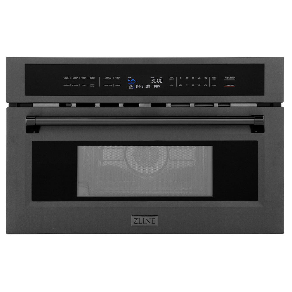 ZLINE 30 in. 1.6 cu ft. Black Stainless Steel Built-in Convection Microwave Oven (MWO-30-BS)