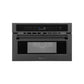 ZLINE 30 in. 1.6 cu ft. Black Stainless Steel Built-in Convection Microwave Oven (MWO-30-BS) front, closed.