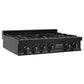 ZLINE 36 in. Classic Gas Rangetop with 6 Burners and Porcelain Cooktop in Black Stainless Steel, Open Box-Great Condition