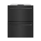 ZLINE 24 in. Touchstone 168 Can Outdoor-Rated Dual Refrigerator Drawer with Black Stainless Steel Doors (RDSO-BS-24)