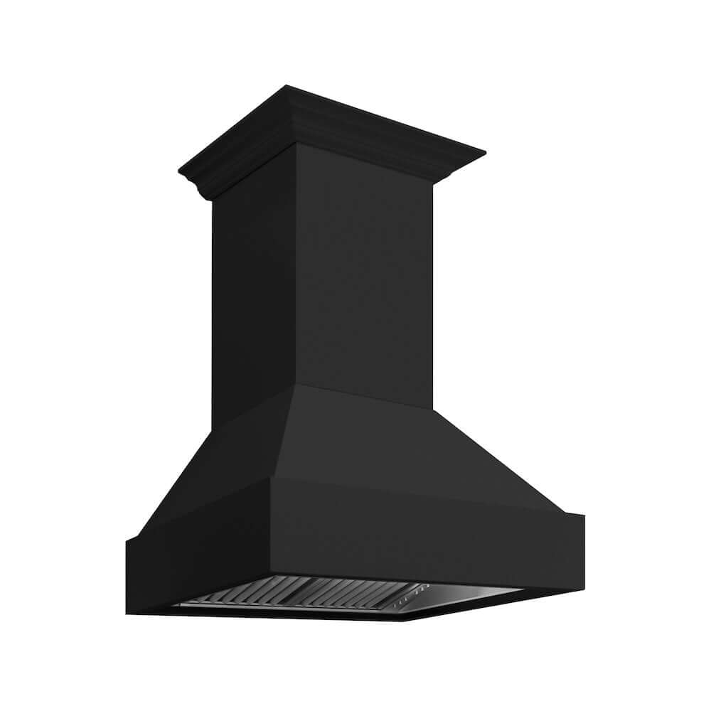ZLINE Wooden Wall Mount Range Hood in Rustic Black Finish with Size Options (355CC)