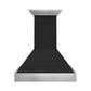 ZLINE Wooden Wall Mount Range Hood in Rustic Shiplap Black Finish with Stainless Steel Accents with Size Options (365CC)