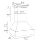 ZLINE Wooden Wall Mount Range Hood in Rustic Bright White Finish with Size Options (355WW)