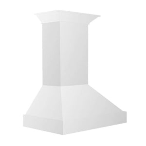 ZLINE Wooden Wall Mount Range Hood in Smooth Bright White Finish with Size Options (KBWW) main image.