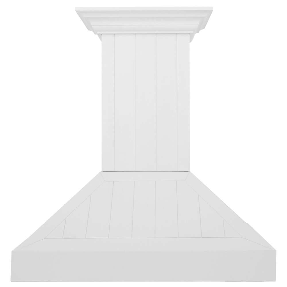 ZLINE Wooden Wall Mount Range Hood in Shiplap Bright White Finish with Size Options (KPWW)