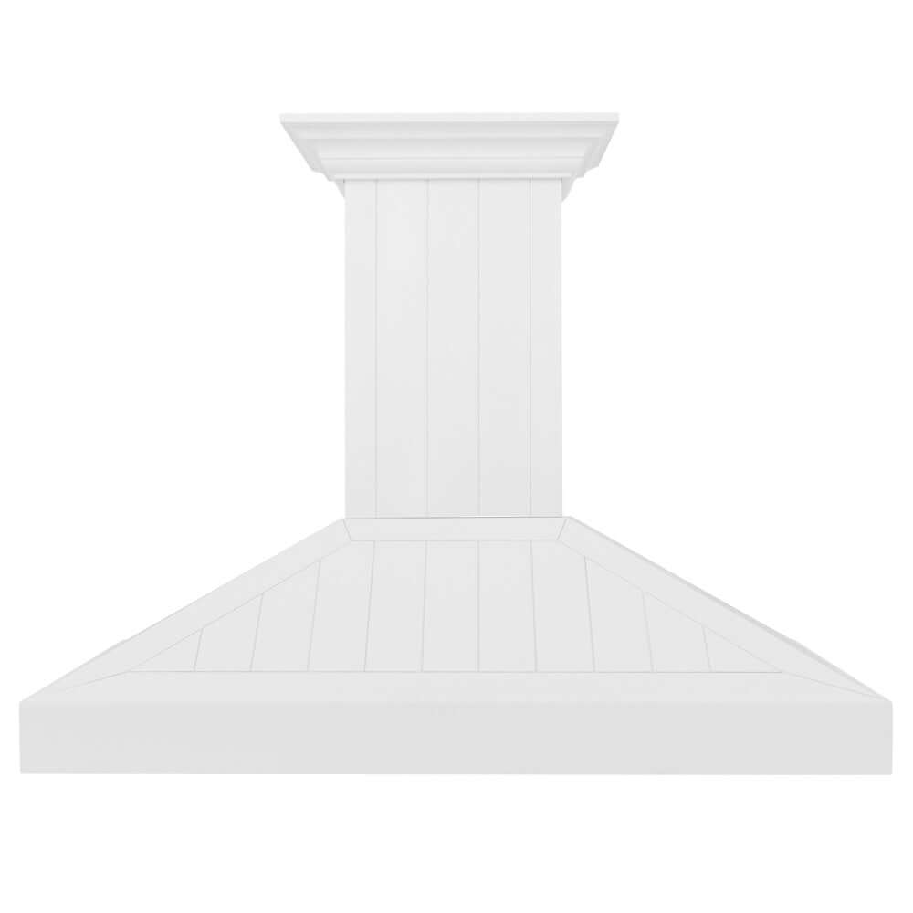 ZLINE Wooden Wall Mount Range Hood in Shiplap Bright White Finish with Size Options (KPWW)