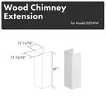 ZLINE 61 in. Rustic Bright White Wooden Chimney Extension for Ceilings up to 12 ft. (355WW-E)