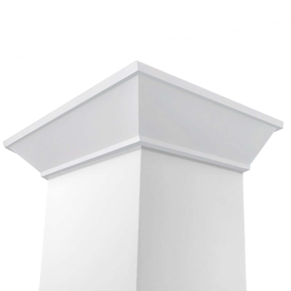 ZLINE Wooden Wall Mount Range Hood in Smooth Bright White Finish with Size Options (KBWW)