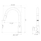 ZLINE Gemini Touchless Kitchen Faucet (GEM-KFS) dimensional diagram.
