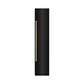 ZLINE Autograph Edition 18 in. 8.6 cu. ft. Right Hinge Column Freezer in Black Stainless Steel with Graphite Gray Interior and Champagne Bronze Accents (RCFVRZ-BS-18-CB) front, closed.