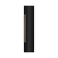ZLINE Autograph Edition 18 in. 8.6 cu. ft. Right Hinge Column Freezer in Black Stainless Steel with Graphite Gray Interior and Polished Gold Accents (RCFVRZ-BS-18-G) front, closed.