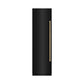 ZLINE Autograph Edition 24 in. 12.4 cu. ft. Column Freezer in Black Stainless Steel with Graphite Gray Interior and Champagne Bronze Accents (RCFVZ-BS-24-CB) front, closed.