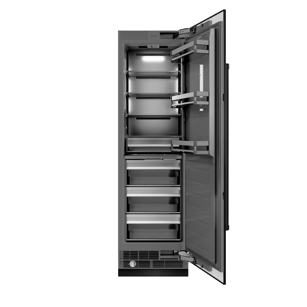 ZLINE 24 in. 12.5 cu. ft. Column Refrigerator in Black Stainless Steel with Graphite Gray Interior (RCRV-BS-24) main image.