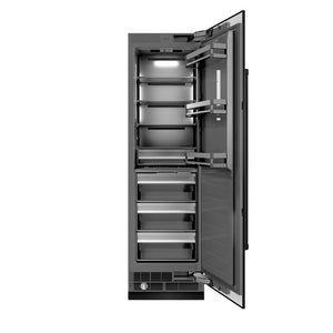 ZLINE 24 in. 12.5 cu. ft. Column Refrigerator in Black Stainless Steel with Graphite Gray Interior (RCRV-BS-24) main image.