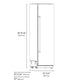 ZLINE Autograph Edition 24 in. 12.5 cu. ft. Column Refrigerator in Black Stainless Steel with Graphite Gray Interior and Champagne Bronze Accents (RCRVZ-BS-24-CB) dimensional diagram.