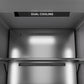 ZLINE Autograph Edition 24 in. 12.5 cu. ft. Column Refrigerator in Black Stainless Steel with Graphite Gray Interior and Polished Gold Accents (RCRVZ-BS-24-G) dual cooling technology.