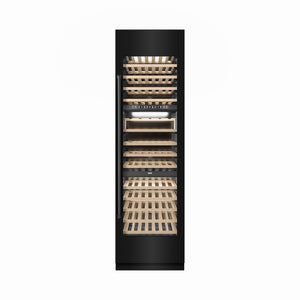 ZLINE 24 in. 12.4 cu. ft. Triple Zone 100 Bottle Column Wine Cooler in Black Stainless Steel (RCWV-BS-24) main image.