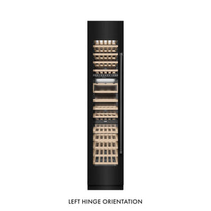 ZLINE 18 in. 9.0 cu. ft. Triple Zone 68 Bottle Left Hinge Column Wine Cooler in Black Stainless Steel (RCWVL-BS-18) main image.