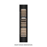 ZLINE 18 in. 9.0 cu. ft. Triple Zone 68 Bottle Right Hinge Column Wine Cooler in Black Stainless Steel (RCWVR-BS-18) front, closed.