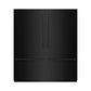 ZLINE 72 in. 39.6 cu. ft. French Door Built-In Bottom Freezer Refrigerator with Water Dispensers and Ice Makers in Black Stainless Steel with Graphite Gray Interior (GRBIT-BS-72) front, closed.