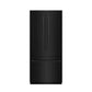 ZLINE 36 in. 19.6 cu. ft. French Door Built-In Bottom Freezer Refrigerator with Water Dispenser and Ice Maker in Black Stainless Steel with Graphite Gray Interior (GRBIV-BS-36) front, closed.
