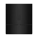 ZLINE 72 in. 39.6 cu. ft. French Door Built-In Bottom Freezer Refrigerator with Water Dispensers and Ice Makers in Black Stainless Steel (RBIT-BS-72) front, closed.