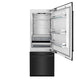 ZLINE 30 in. 16.1 cu. ft. Built-In Bottom Freezer Refrigerator with Water Dispenser and Ice Maker in Black Stainless Steel (RBIV-BS-30) front, open, empty.