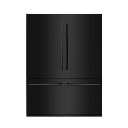 ZLINE 60 in. 32.2 cu. ft. French Door Built-In Bottom Freezer Refrigerator with Water Dispensers and Ice Makers in Black Stainless Steel (RBIV-BS-60)