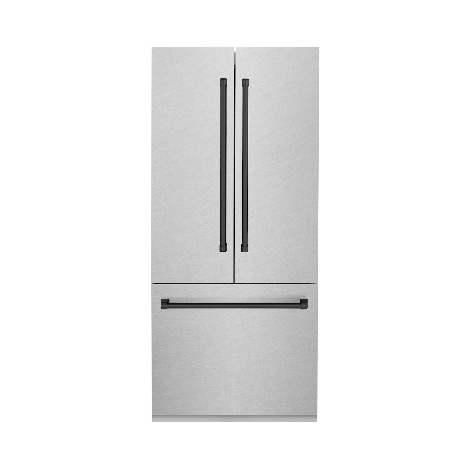ZLINE Autograph Edition 36 in. 19.6 cu. ft. Built-in 2-Door Bottom Freezer Refrigerator with Internal Water and Ice Dispenser in Fingerprint Resistant Stainless Steel with Matte Black Accents (RBIVZ-SN-36-MB) 