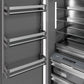 ZLINE 24 in. 12.4 cu. ft. Panel Ready Column Freezer with Graphite Gray Interior (RBCFV-24) door open detail.