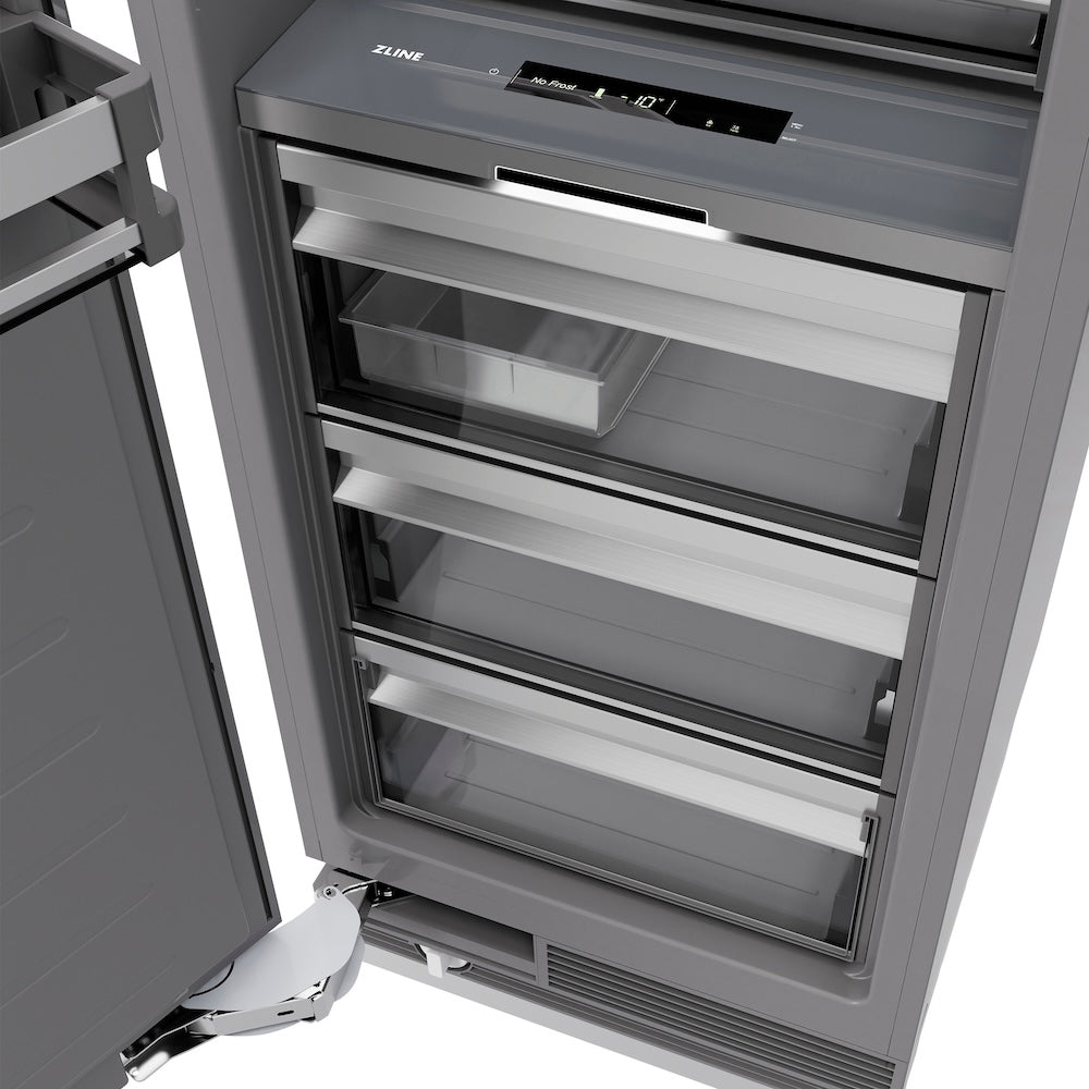 ZLINE 24 in. 12.4 cu. ft. Panel Ready Column Freezer with Graphite Gray Interior, Open Box-Good Condition