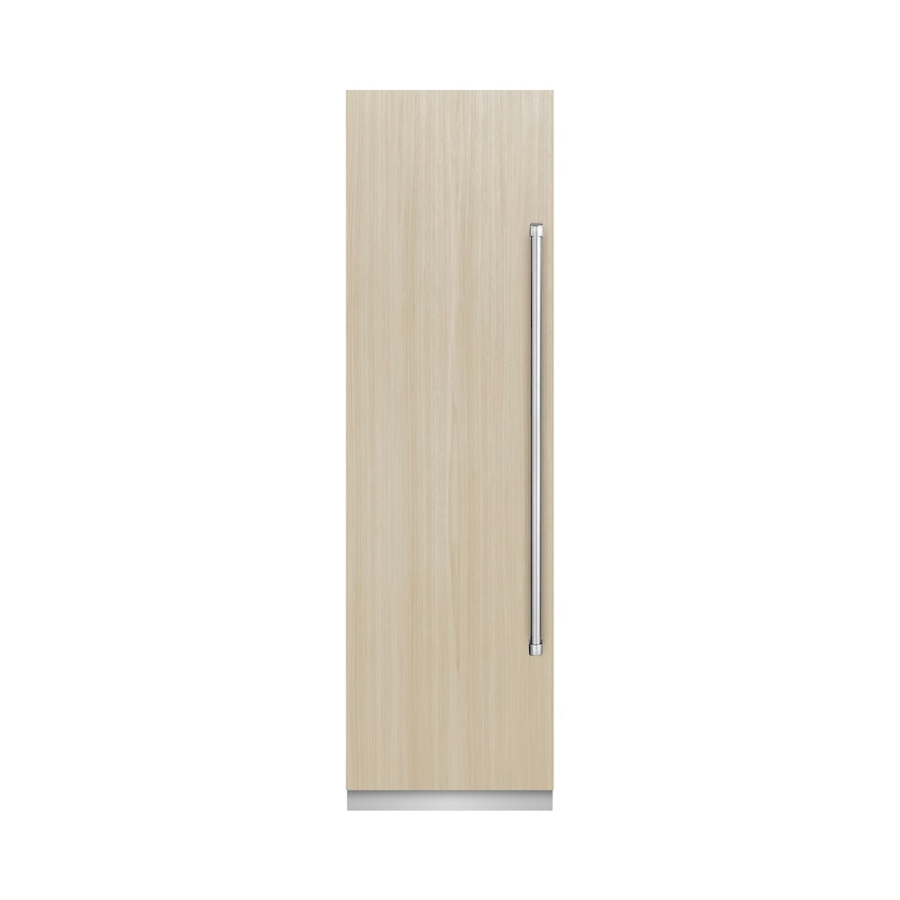 ZLINE 24 in. 12.4 cu. ft. Panel Ready Column Freezer with Graphite Gray Interior (RBCFV-24) front, closed, with custom panel.