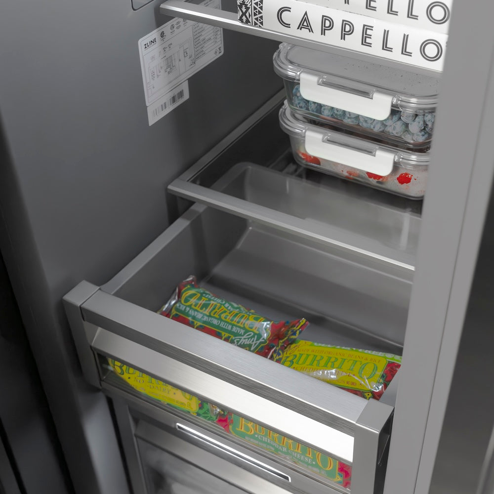 ZLINE 18 in. 8.6 cu. ft. Panel Ready Left Hinge Column Freezer with Graphite Gray Interior, Open Box-Good Condition
