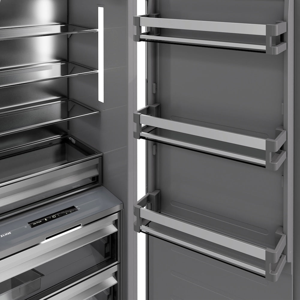 ZLINE 18 in. 8.6 cu. ft. Panel Ready Right Hinge Column Freezer with Graphite Gray Interior, Open Box-Good Condition