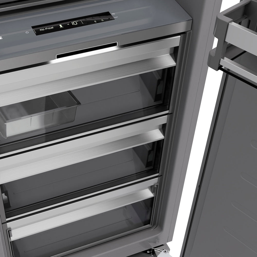 ZLINE 18 in. 8.6 cu. ft. Panel Ready Right Hinge Column Freezer with Graphite Gray Interior, Open Box-Good Condition