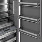 ZLINE Autograph Edition 18 in. 8.6 cu. ft. Panel Ready Right Hinge Column Freezer with Graphite Gray Interior and Champagne Bronze Accents (RBCFVRZ-18-CB) door open detail.