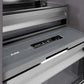 ZLINE Autograph Edition 18 in. 8.6 cu. ft. Panel Ready Right Hinge Column Freezer with Graphite Gray Interior and Polished Gold Accents (RBCFVRZ-18-G) touch controls and display.