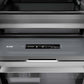 ZLINE Autograph Edition 18 in. 8.6 cu. ft. Panel Ready Right Hinge Column Freezer with Graphite Gray Interior and Polished Gold Accents (RBCFVRZ-18-G) touch controls and display.