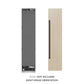 ZLINE Autograph Edition 18 in. 8.6 cu. ft. Panel Ready Right Hinge Column Freezer with Graphite Gray Interior and Matte Black Accents (RBCFVRZ-18-MB) front, next to custom panels. Text: Panels not included.