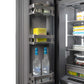 ZLINE Autograph Edition 24 in. 12.4 cu. ft. Panel Ready Column Freezer with Graphite Gray Interior and Champagne Bronze Accents (RBCFVZ-24-CB) door open detail.
